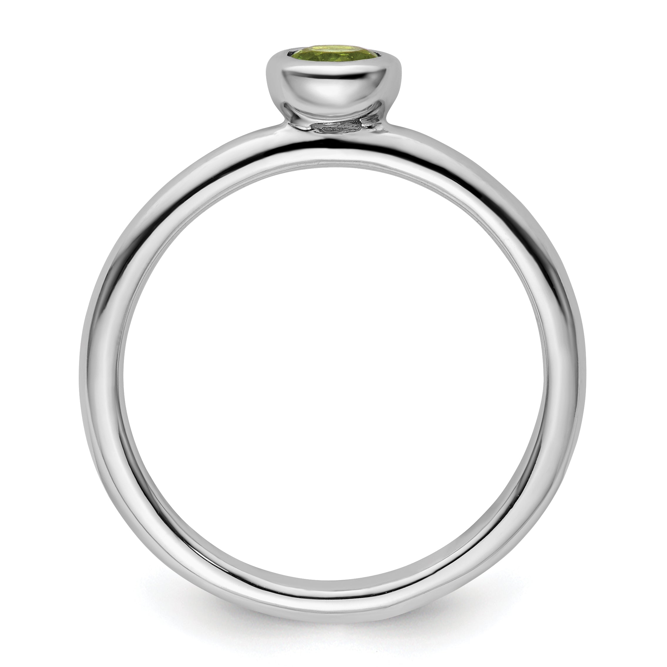 Sterling Silver Stackable Expressions Low 4mm Round Peridot Ring Secondary image