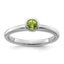 Sterling Silver Stackable Expressions Low 4mm Round Peridot Ring