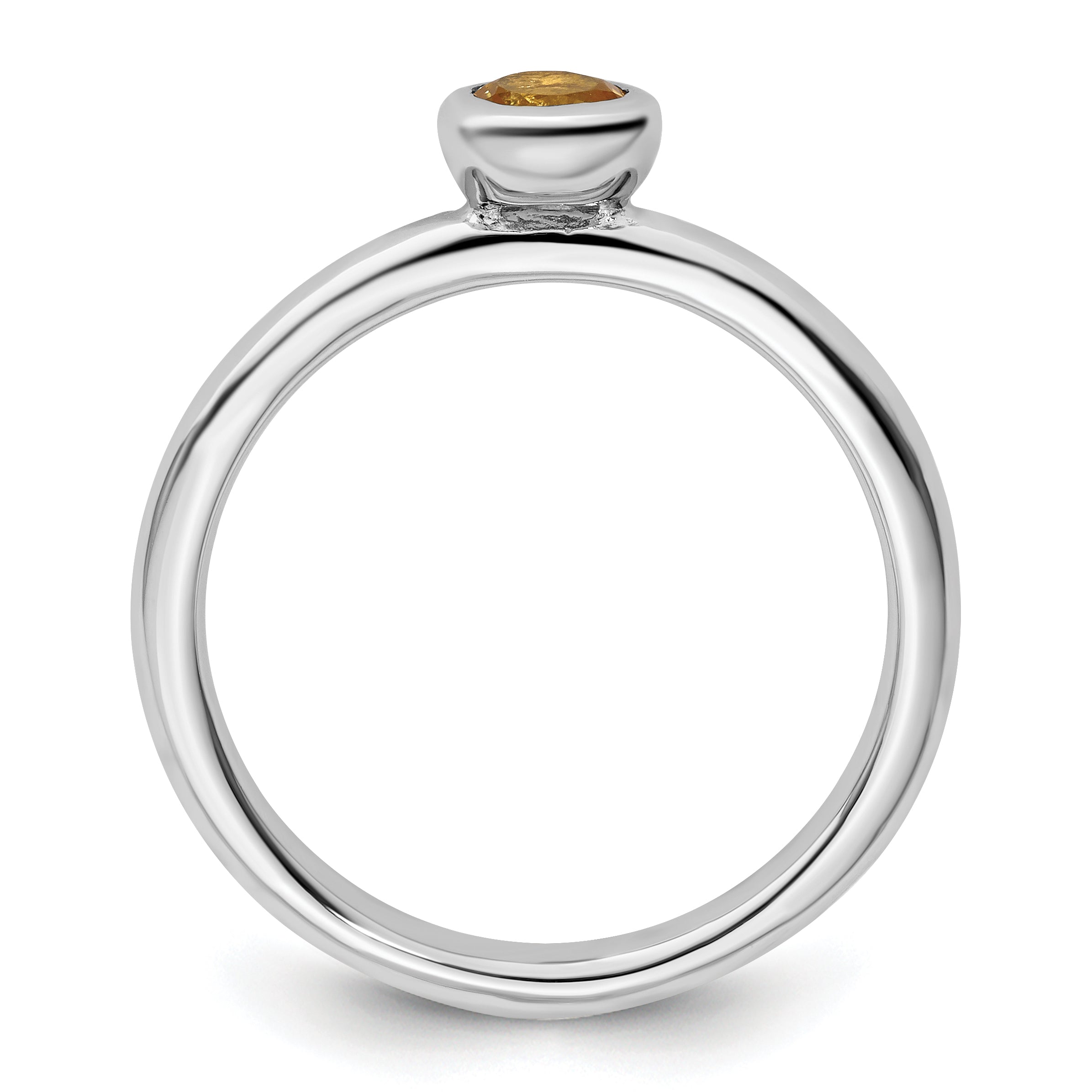Sterling Silver Stackable Expressions Low 4mm Round Citrine Ring Secondary image