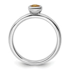 Sterling Silver Stackable Expressions Low 4mm Round Citrine Ring