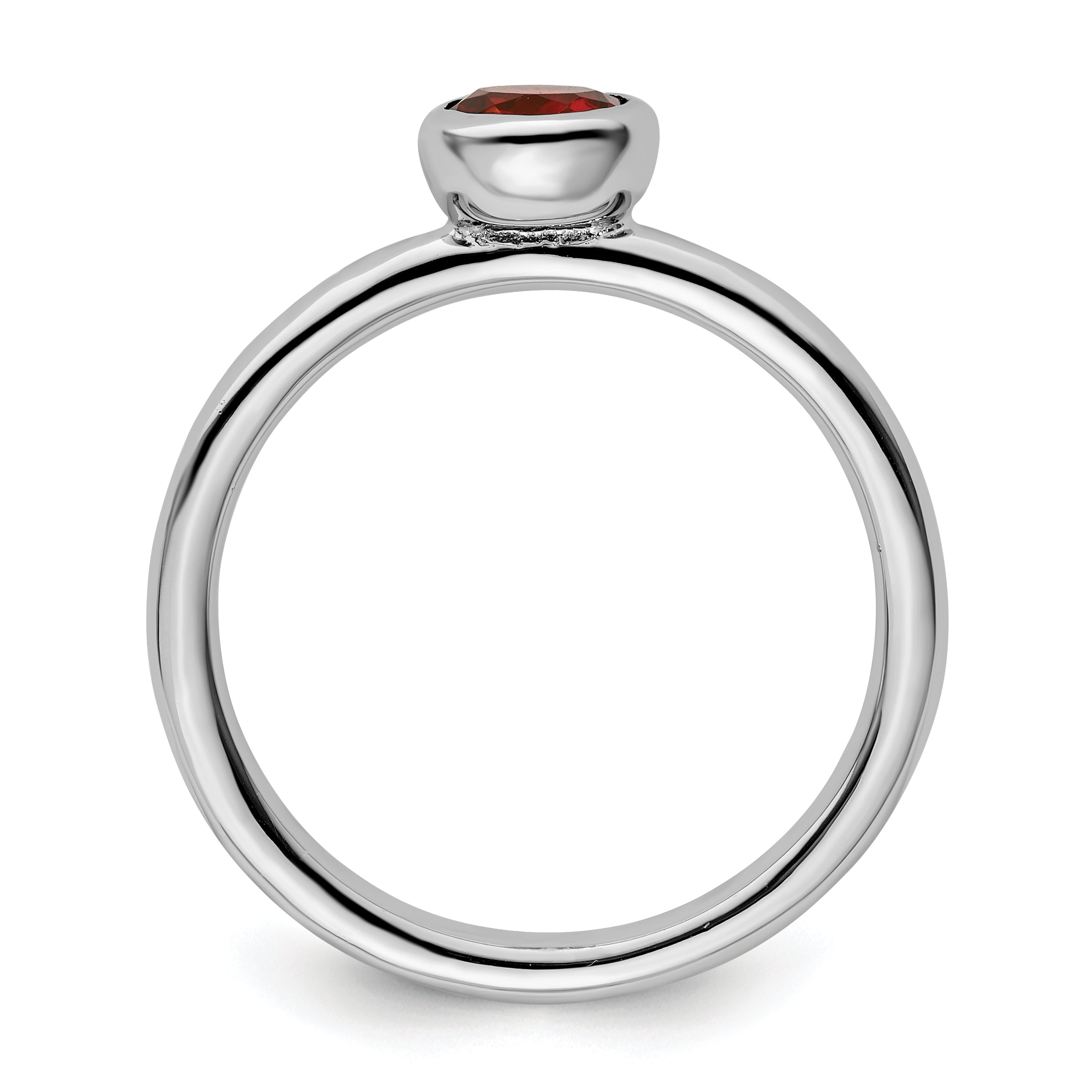 Sterling Silver Stackable Expressions Low 5mm Round Garnet Ring Secondary image