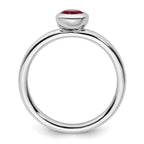 Sterling Silver Stackable Expressions Low 5mm Round Cr. Ruby Ring
