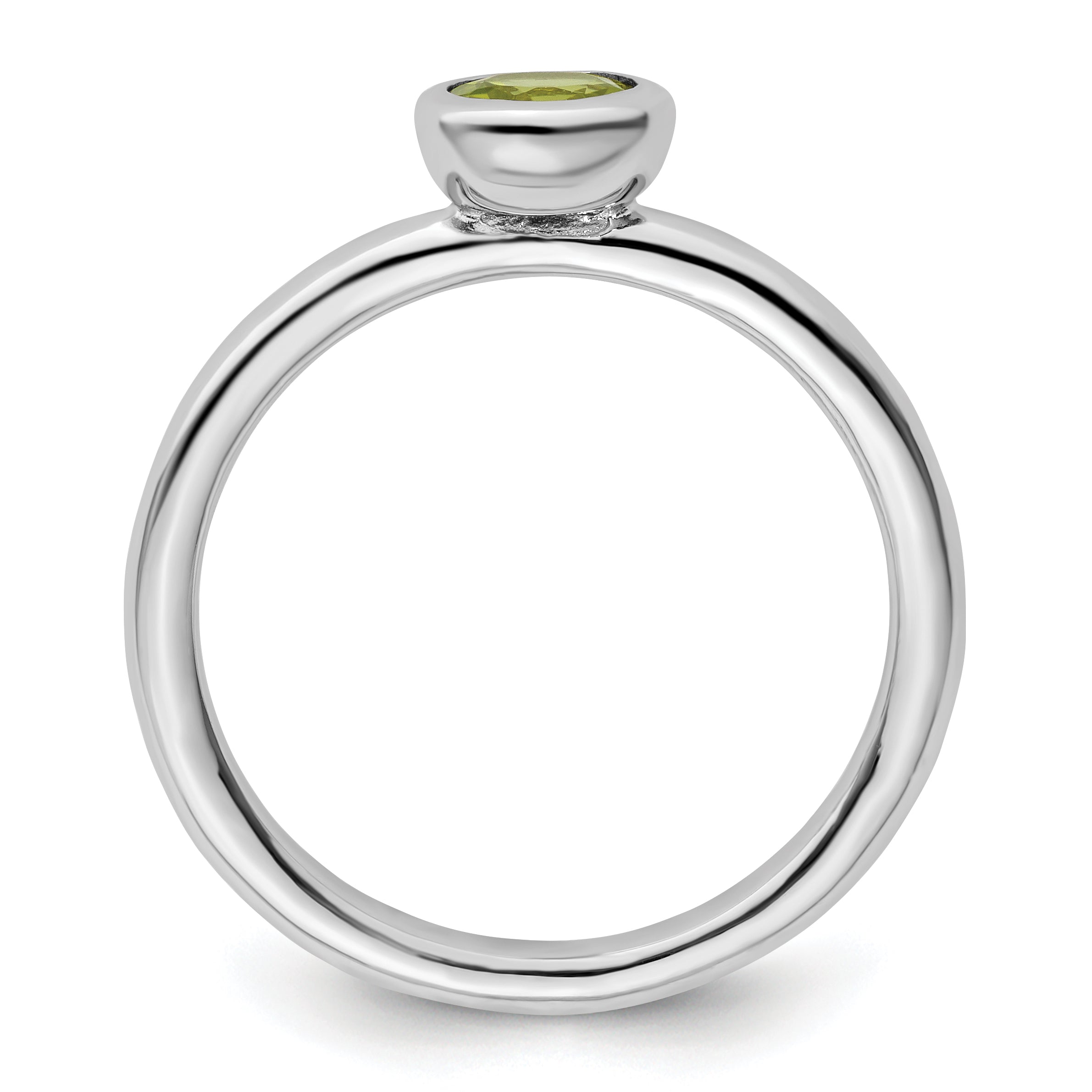 Sterling Silver Stackable Expressions Low 5mm Round Peridot Ring Secondary image