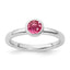 SS Stackable Expressions Low 5mm Round Pink Tourmaline Ring