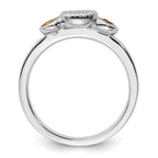 Sterling Silver Stackable Expressions Dbl Round Citrine & Dia. Ring