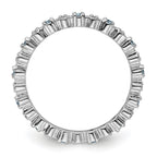 Sterling Silver Stackable Expressions Aquamarine & Diamond Ring