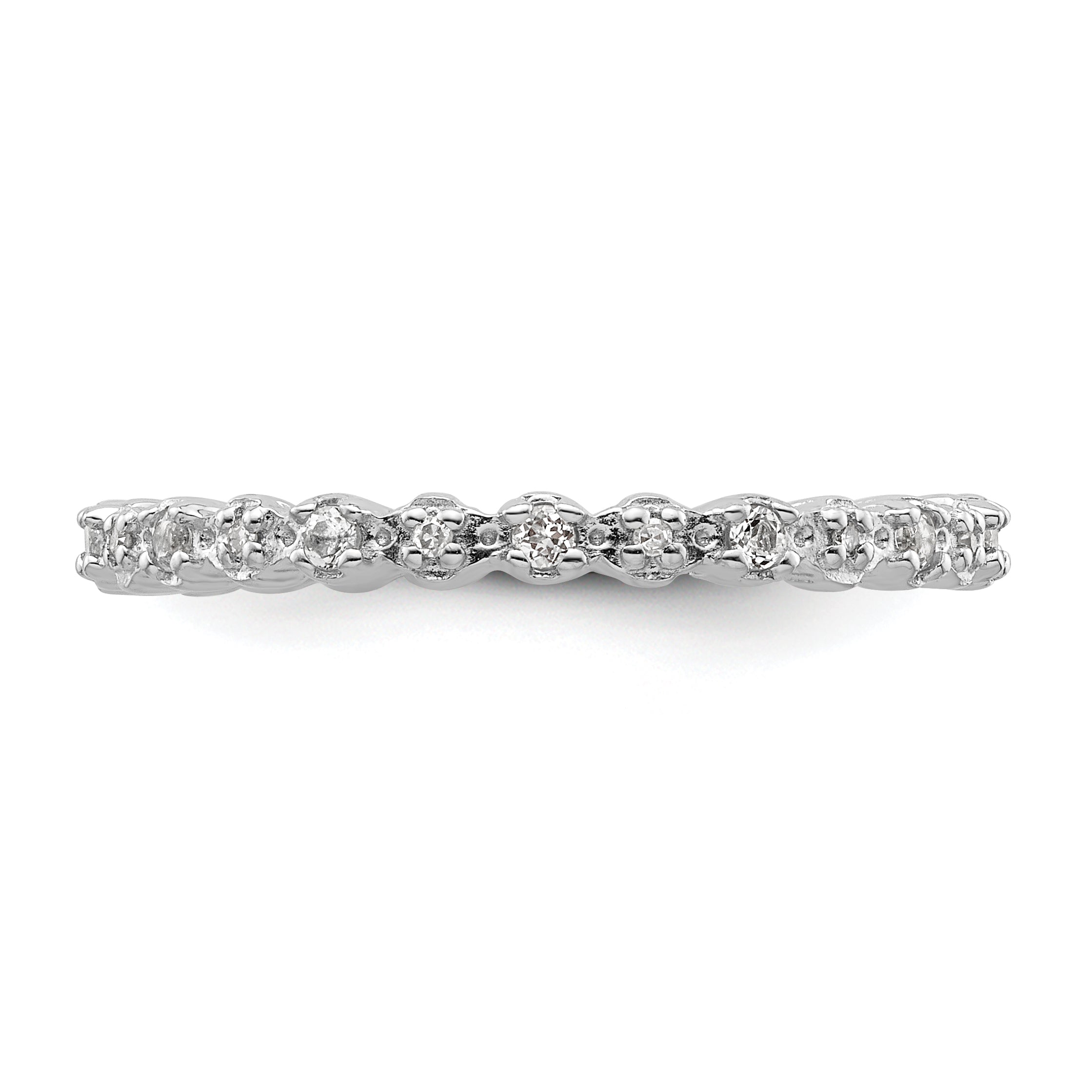Sterling Silver Stackable Expressions White Topaz & Diamond Ring Secondary image
