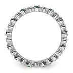Sterling Silver Stackable Expressions Cr. Emerald & Diamond Ring