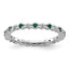 Sterling Silver Stackable Expressions Cr. Emerald & Diamond Ring