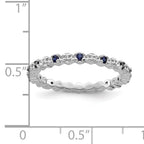 Sterling Silver Stackable Expressions Cr. Sapphire & Diamond Ring