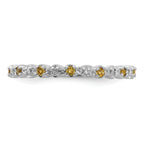 Sterling Silver Stackable Expressions Citrine & Diamond Ring