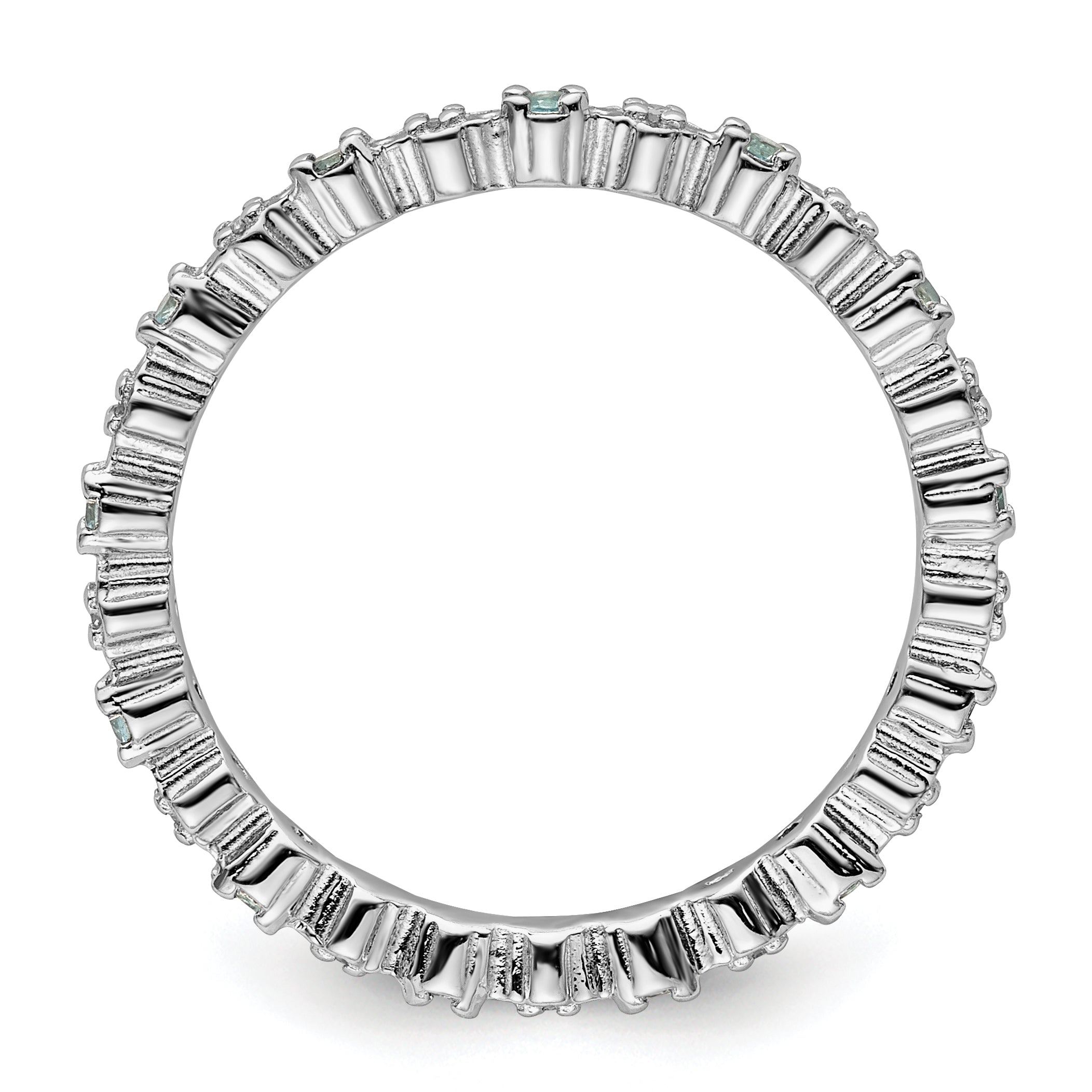 Sterling Silver Stackable Expressions Blue Topaz & Diamond Ring Secondary image