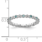 Sterling Silver Stackable Expressions Blue Topaz & Diamond Ring