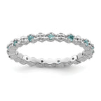 Sterling Silver Stackable Expressions Blue Topaz & Diamond Ring