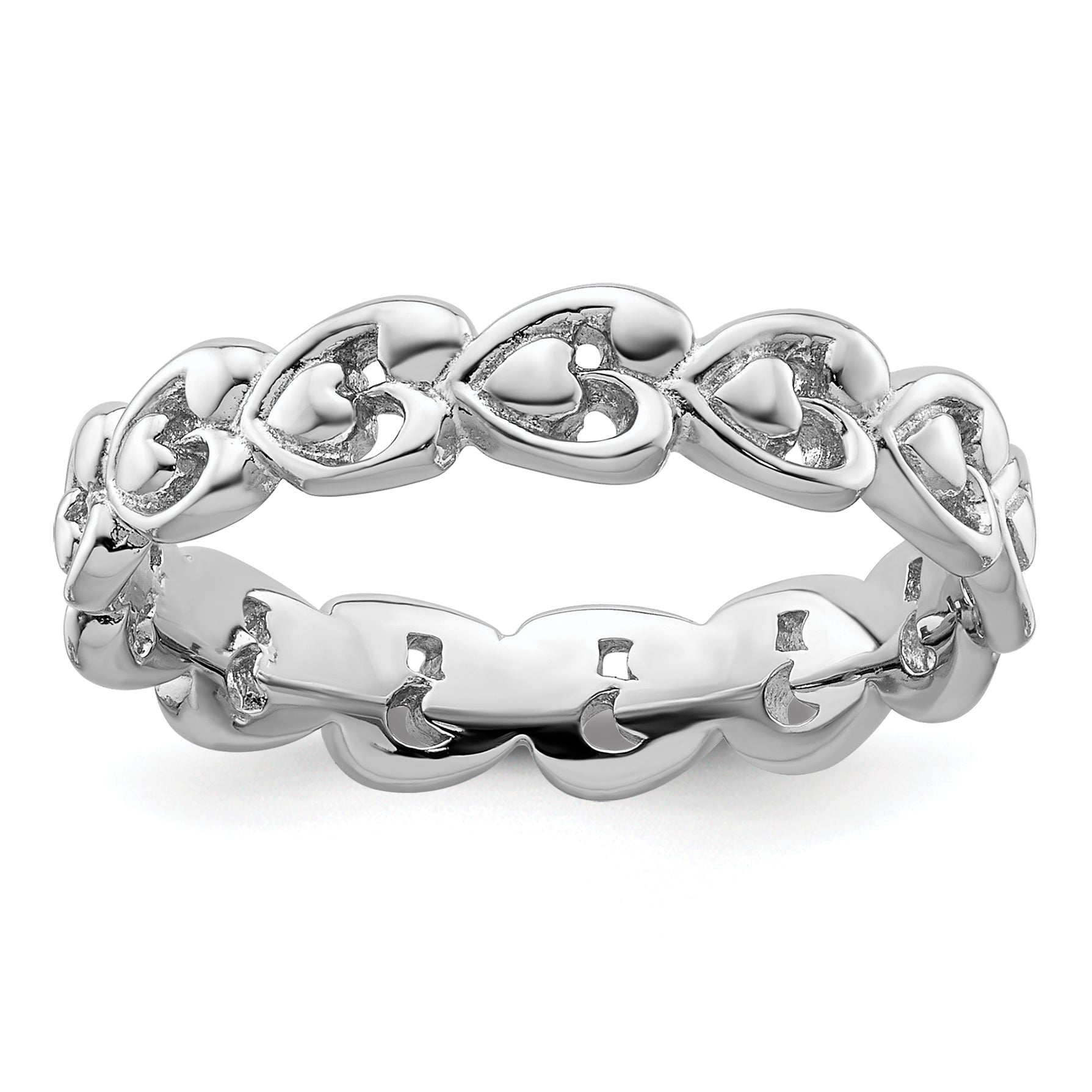 Sterling Silver Stackable Expressions Polished Heart Ring Main image
