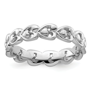 Heart Stackable Ring in Sterling Silver, 4.5mm - Sophia Jewelers