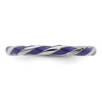 Sterling Silver Stackable Expressions Twisted Purple Enameled Ring