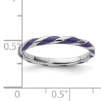 Sterling Silver Stackable Expressions Twisted Purple Enameled Ring