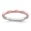 Sterling Silver Stackable Expressions Twisted Pink Enameled Ring