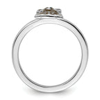Sterling Silver Stackable Expressions Brown Enameled Dog Ring