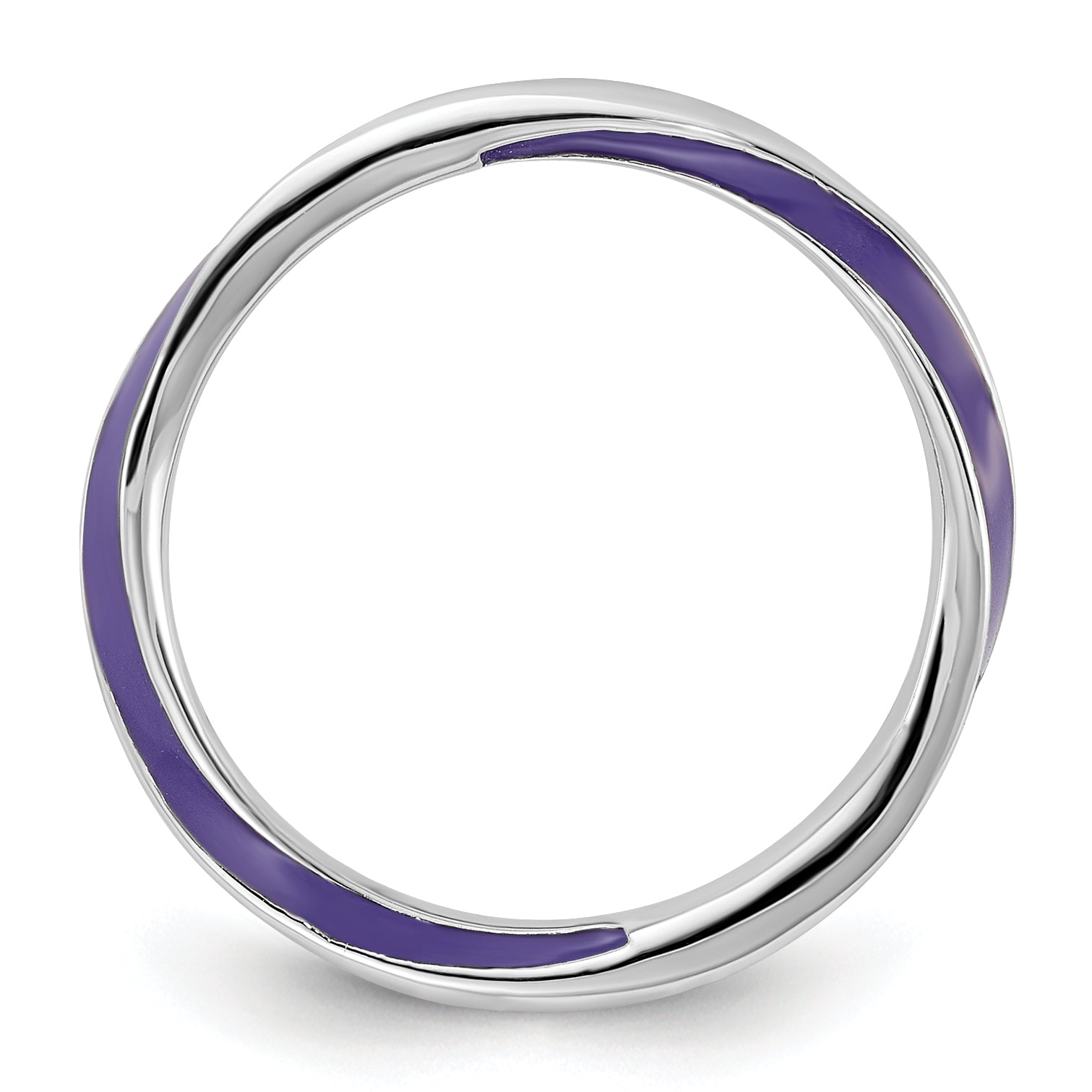 Sterling Silver Stackable Expressions Twisted Purple Enameled Ring Secondary image