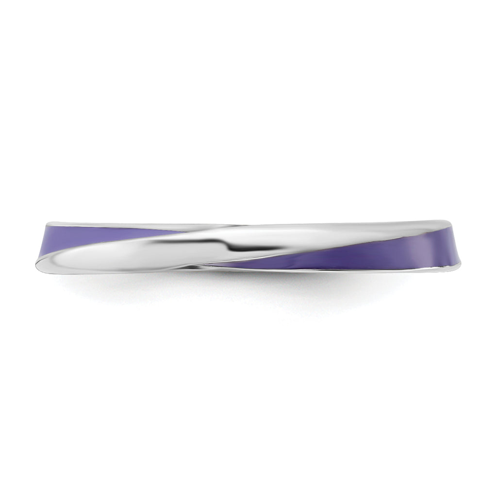 Sterling Silver Stackable Expressions Twisted Purple Enameled Ring