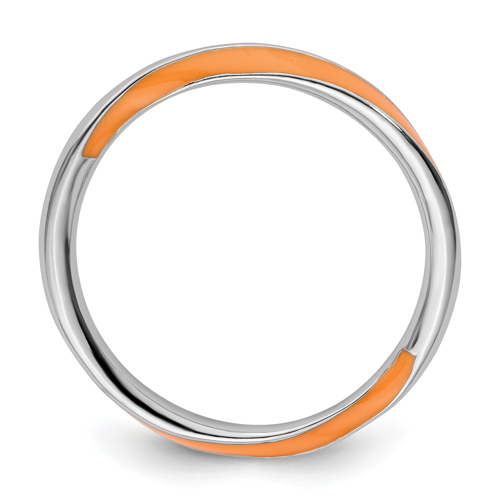 Sterling Silver Stackable Expressions Twisted Orange Enameled Ring Secondary image