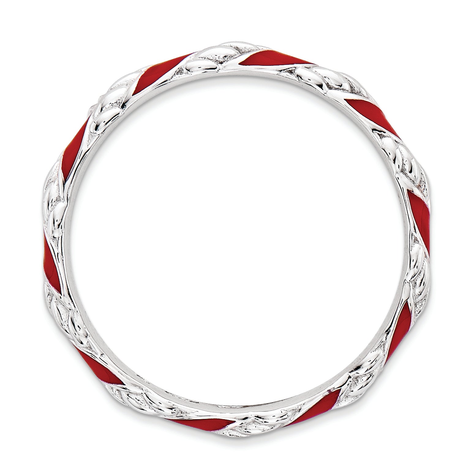 Sterling Silver Stackable Expressions Polished Red Enameled Ring Secondary image