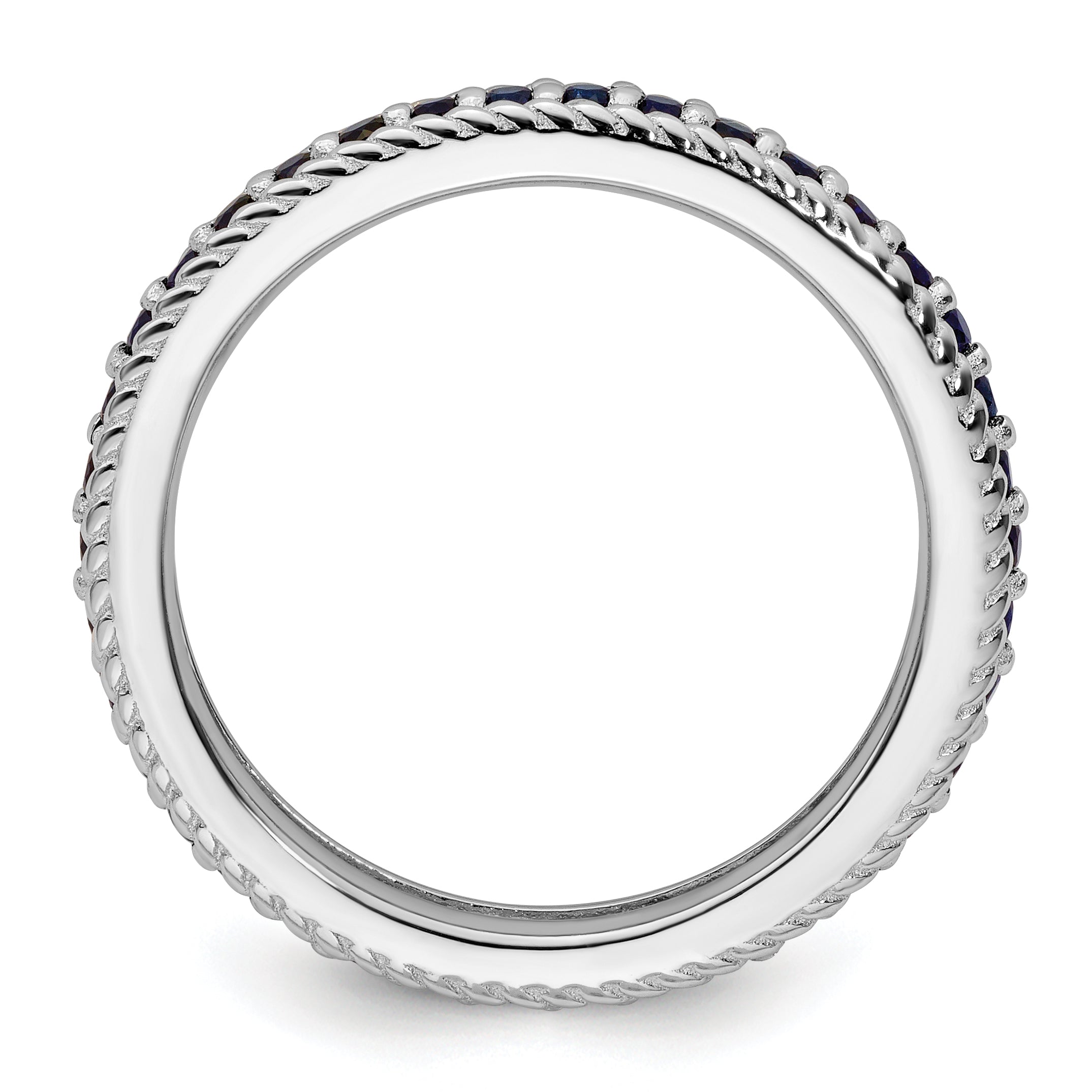 Sterling Silver Stackable Expressions Polished Cr. Sapphire Eternity Ring Secondary image