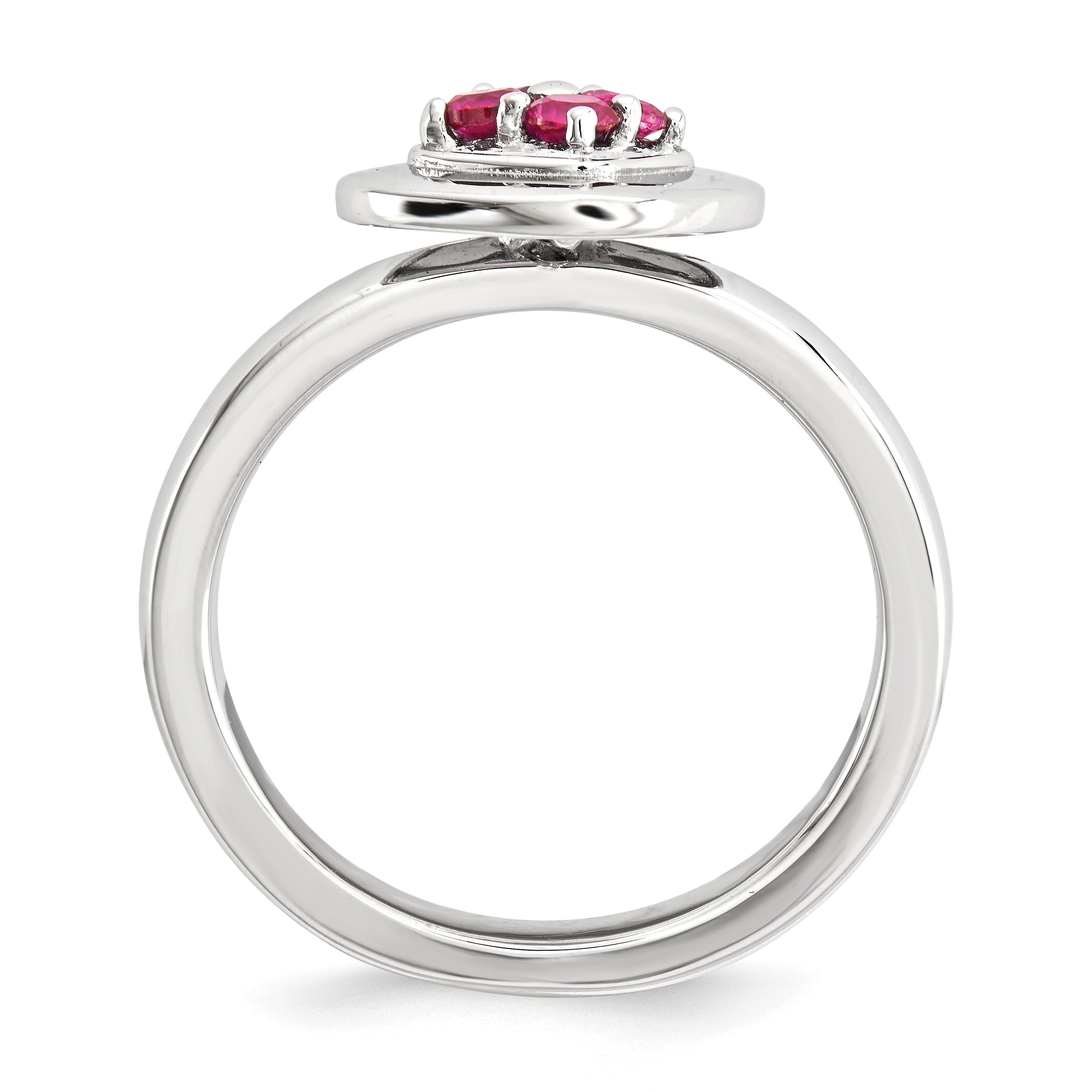 Sterling Silver Stackable Expressions Polished Created Ruby Ring Secondary image