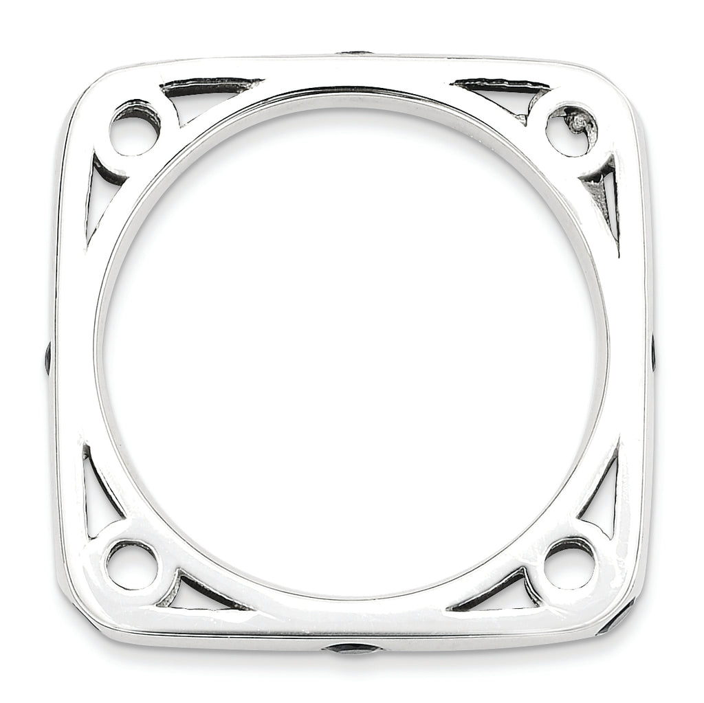 Sterling Silver Stackable Expressions Polished Created Sapphire Square Ring