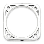 Sterling Silver Stackable Expressions Polished Created Sapphire Square Ring