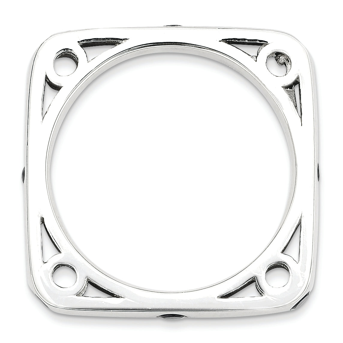 Sterling Silver Stackable Expressions Polished Created Sapphire Square Ring