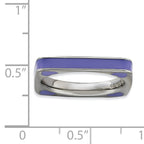 Sterling Silver Stackable Expressions Polished Purple Enameled Square Ring