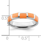 Sterling Silver Stackable Expressions Polished Orange Enameled Ring