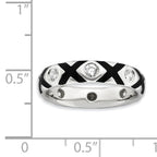Sterling Silver Stackable Expressions Polished CZ & Enameled Ring