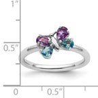 Sterling Silver Stackable Expressions Polished BT & AM Butterfly Ring