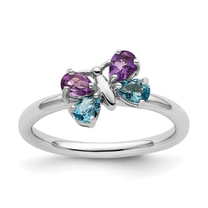 Bt & Am Butterfly Stackable Ring in Sterling Silver, Size 5–10 - Sophia Jewelers