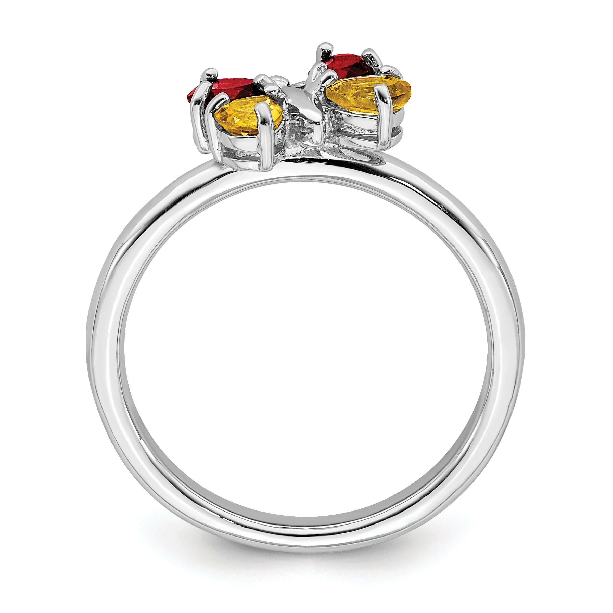 Sterling Silver Stackable Expressions Polished CI & GA Butterfly Ring Secondary image