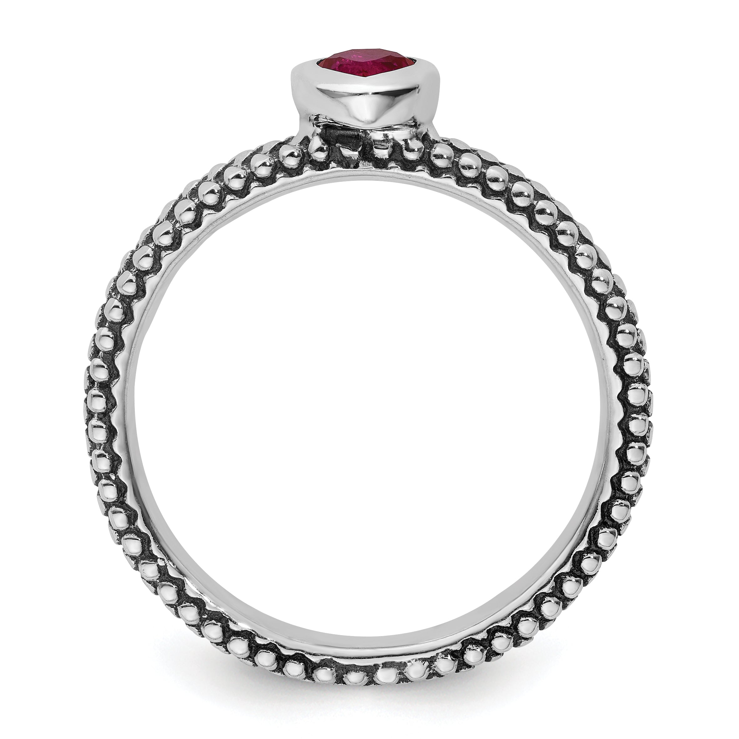 Sterling Silver Stackable Expressions Polished Cr.R Heart Ring Secondary image