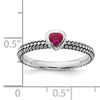 Sterling Silver Stackable Expressions Polished Cr.R Heart Ring