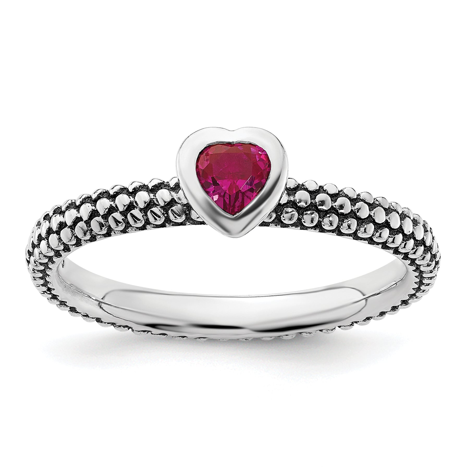Sterling Silver Stackable Expressions Polished Cr.R Heart Ring Main image