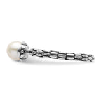 Sterling Silver Stack Expressions Polished Patterned White Freshwater Cultured Pearl Ring