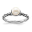 Sterling Silver Stack Expressions Polished Patterned White Freshwater Cultured Pearl Ring
