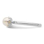 Sterling Silver Stack Exp. Polished White FW Cultured Pearl Ring