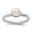 Sterling Silver Stack Exp. Polished White FW Cultured Pearl Ring