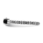 Sterling Silver Stackable Expressions Antiqued Black Agate Ring