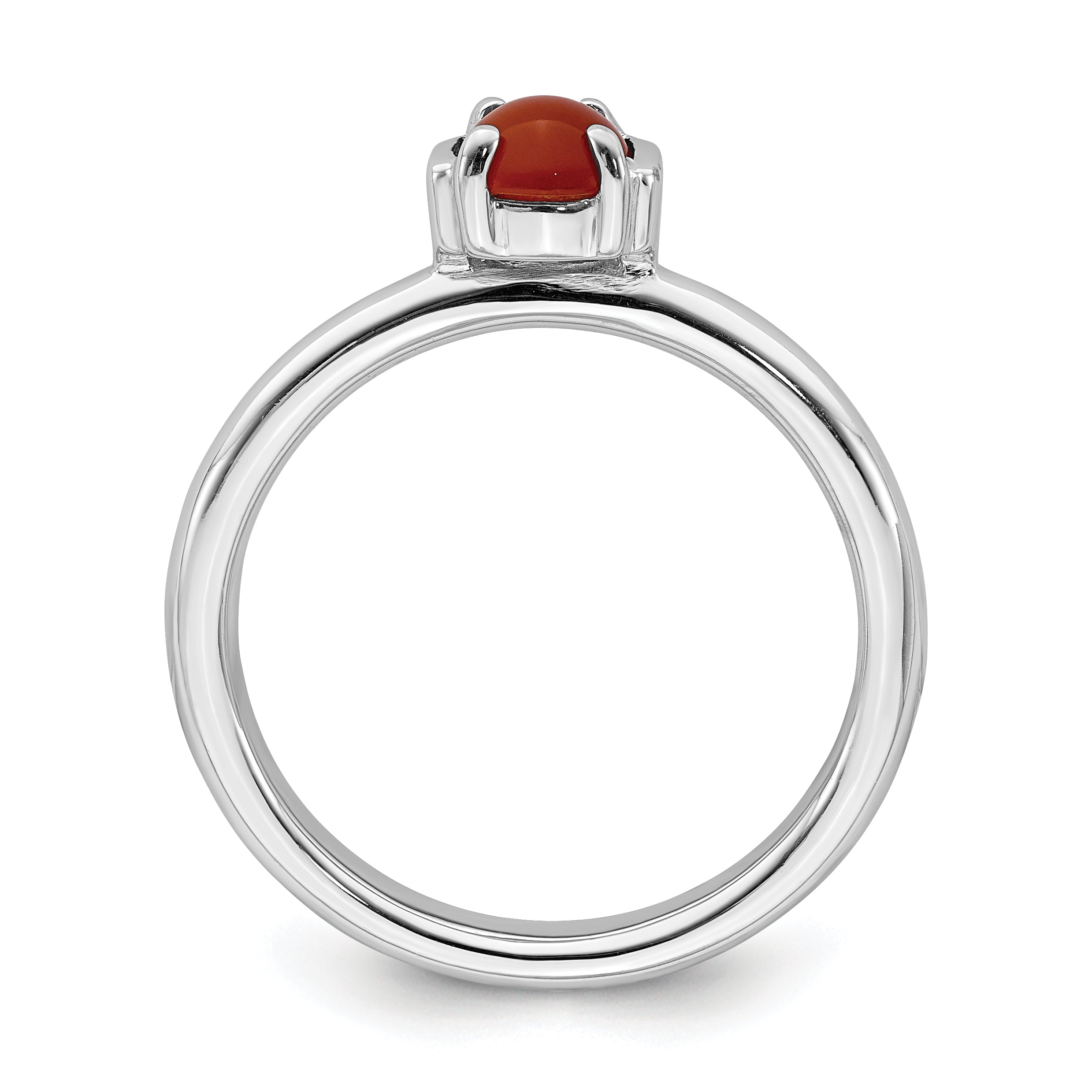 Sterling Silver Stackable Expressions Polished Red Agate Ring Secondary image
