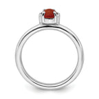 Sterling Silver Stackable Expressions Polished Red Agate Ring