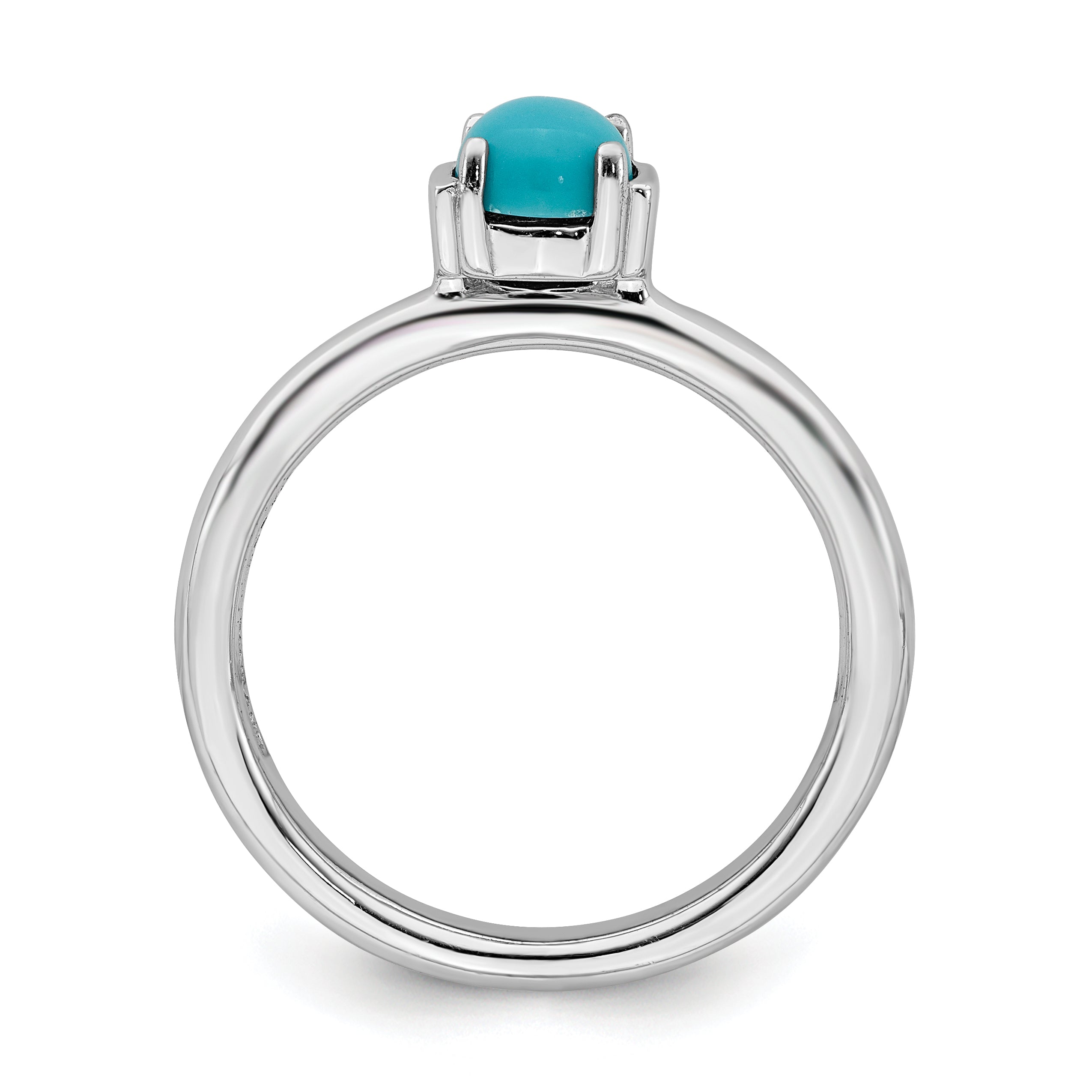 Sterling Silver Stackable Expressions Polished Turquoise Ring Secondary image
